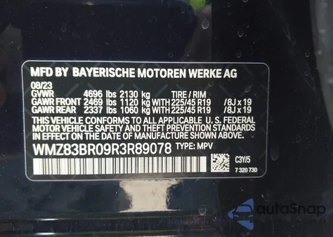 2024 Mini Countryman Cooper S из США, поврежденный, VIN WMZ83BR09R3R89078